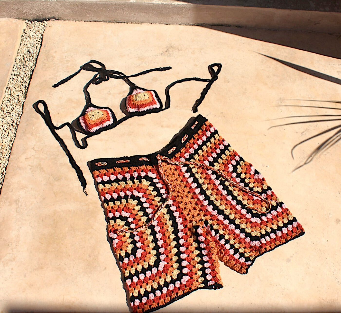 Guayaba Crochet Bikini Top & Boyfriend Shorts