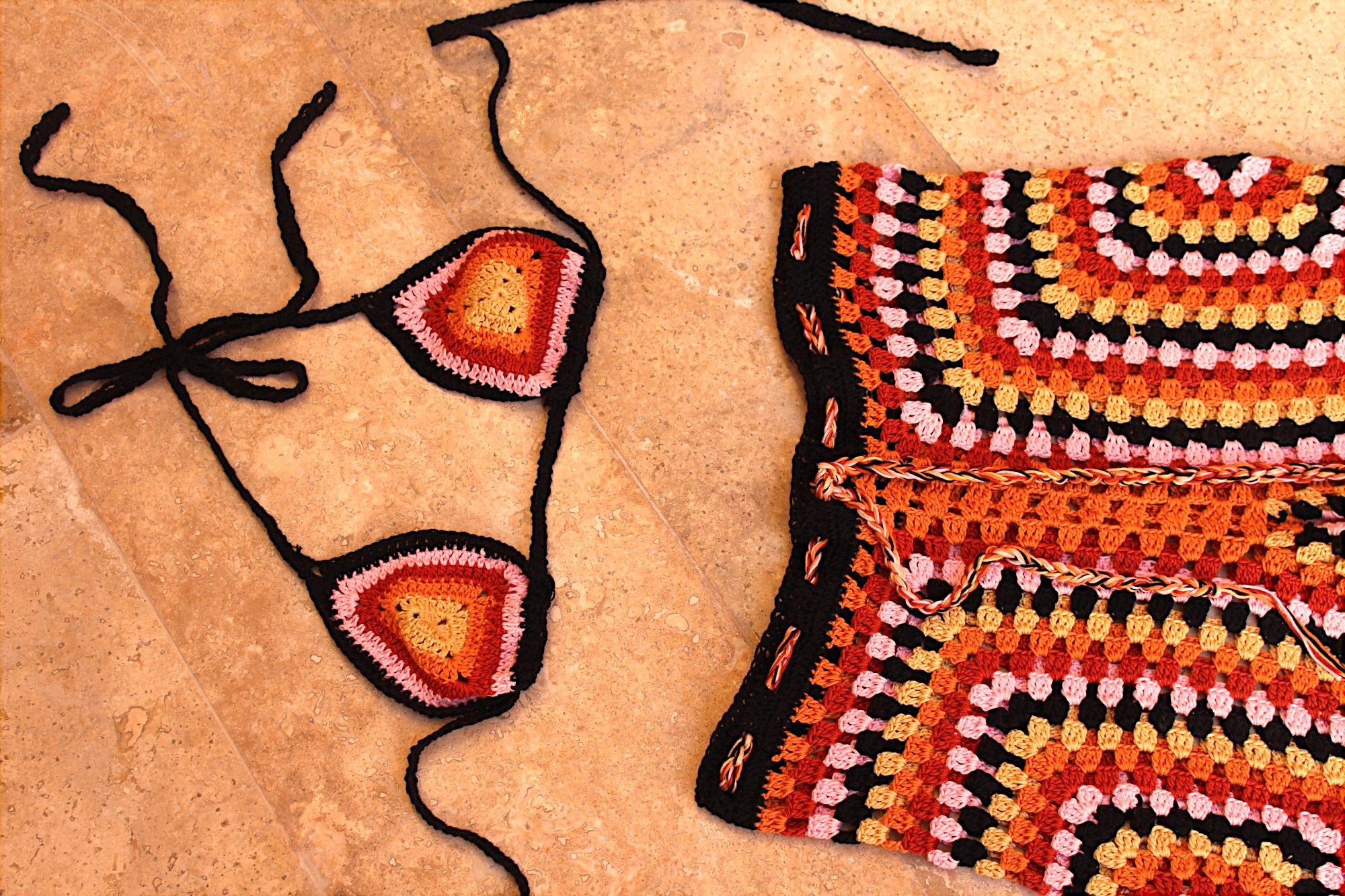 Guayaba Crochet Bikini Top & Boyfriend Shorts